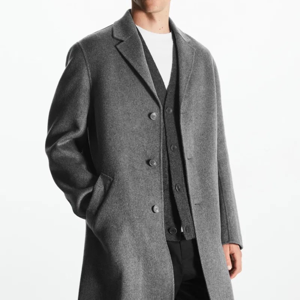 COS Double Faced Grey Wool Coat
